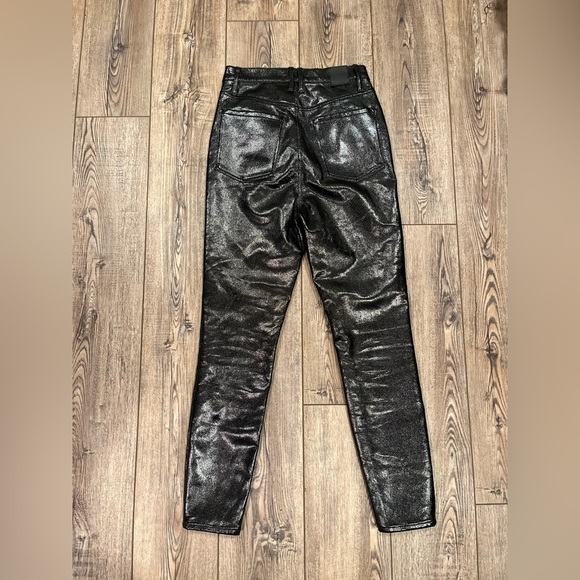 We The Free by Free People Black Metallic Coated Skinny Jeans - Size 28 - Picture 4 of 12